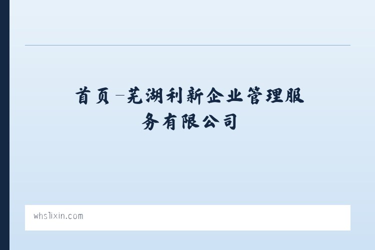 首页-芜湖利新企业管理服务有限公司 列表图
