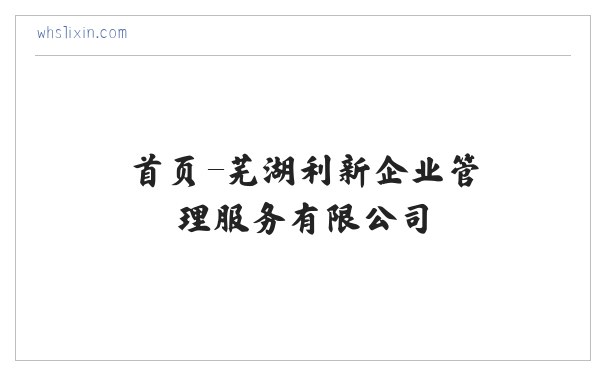 首页-芜湖利新企业管理服务有限公司 缩略图